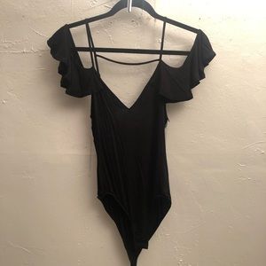 Black off shoulder bodysuit